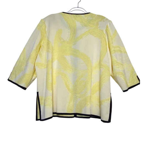 Misook 1X Yellow Black Open Front Jacket Set Sleeveless Tank Set Classic Luxury - Picture 5 of 12